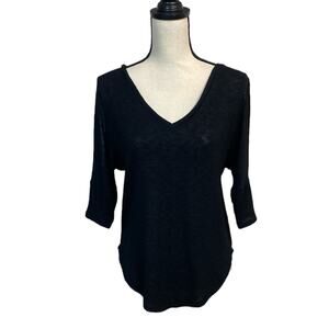 Bar III Black Knit Cold Shoulder Top Size Small
